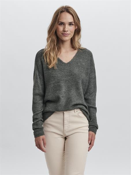 VMCREWLEFILE LS V-NECK BLOUSE NOOS balsam green