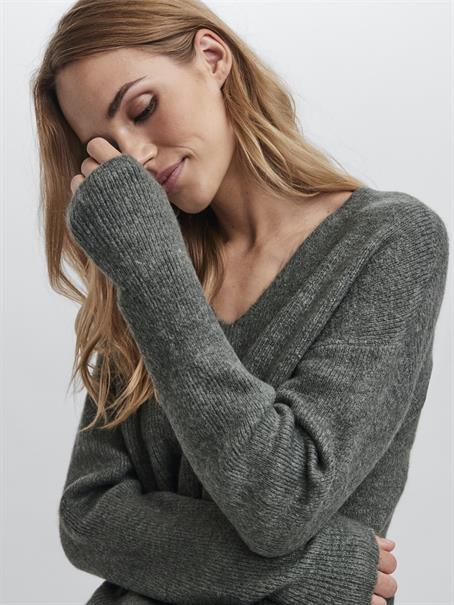 VMCREWLEFILE LS V-NECK BLOUSE NOOS balsam green