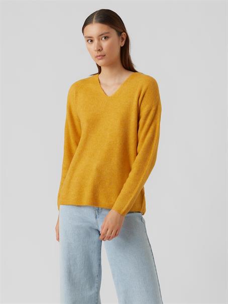 VMCREWLEFILE LS V-NECK BLOUSE NOOS golden yellow