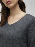 VMCREWLEFILE LS V-NECK BLOUSE NOOS medium grey melange