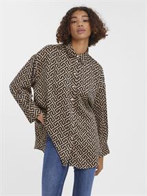 %VMDAISY DAS LS OVERSIZE SHIRT WVN silver mink