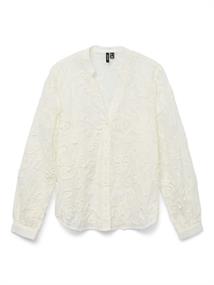 VMDAISY LS DETAIL TOP WVN cloud dancer