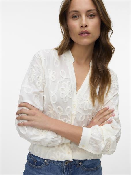 VMDAISY LS DETAIL TOP WVN cloud dancer