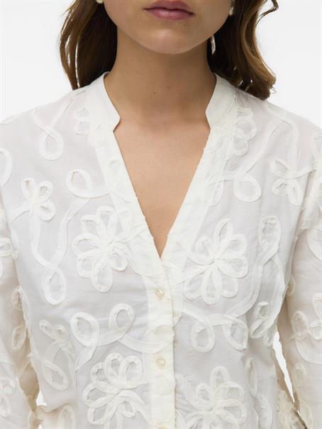 VMDAISY LS DETAIL TOP WVN cloud dancer