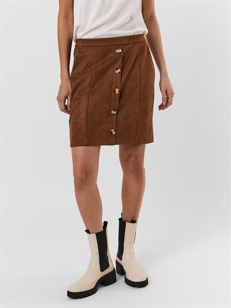 VMDANA HW SHORT FAUX SUEDE SKIRT GA cognac