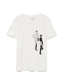 VMDEBRA S/S O-NECK T-SHIRT JRS BTQ GA snow white1
