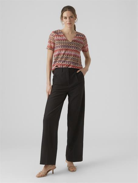 VMDICTE SS V-NECK TOP JRS bittersweet