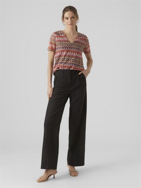 VMDICTE SS V-NECK TOP JRS bittersweet