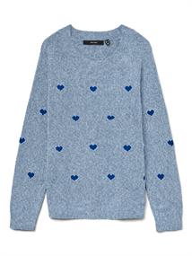 VMDOFFY INTARSIA LS O-NCK PULLOV GA NOOS cashmere blue