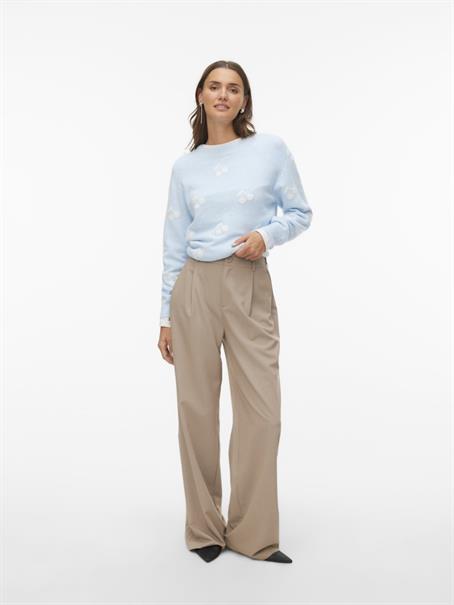 VMDOFFY INTARSIA LS O-NCK PULLOV GA NOOS cashmere blue