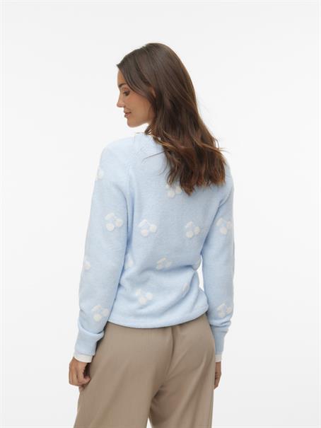 VMDOFFY INTARSIA LS O-NCK PULLOV GA NOOS cashmere blue