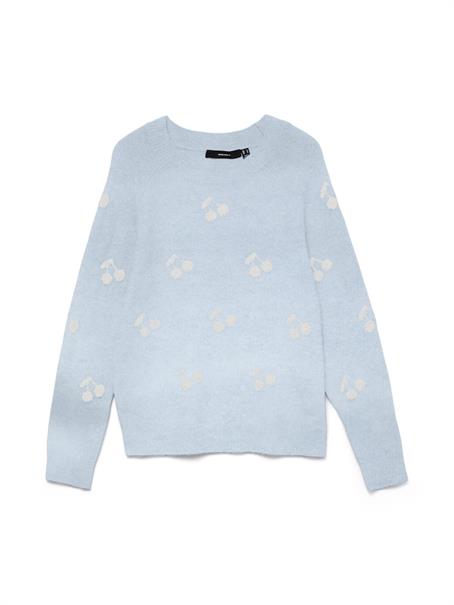 VMDOFFY INTARSIA LS O-NCK PULLOV GA NOOS cashmere blue