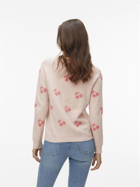 VMDOFFY INTARSIA LS O-NCK PULLOV GA NOOS misty rose