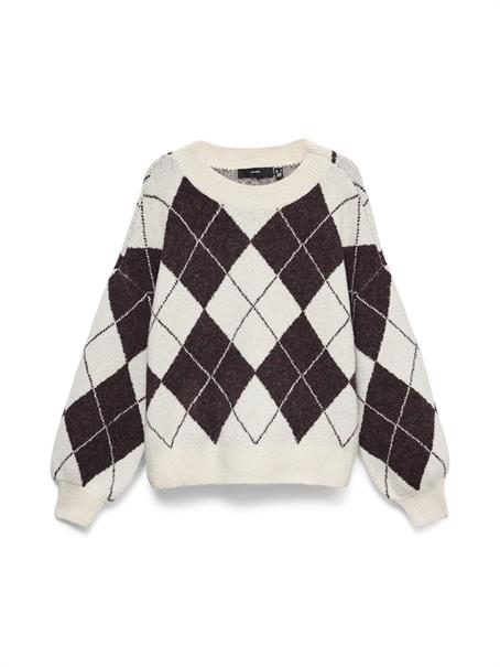 VMDOFFY JAQUARD LS O-NCK PULLOVER NOOS birch