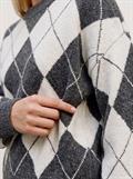 VMDOFFY JAQUARD LS O-NCK PULLOVER NOOS dark grey melange