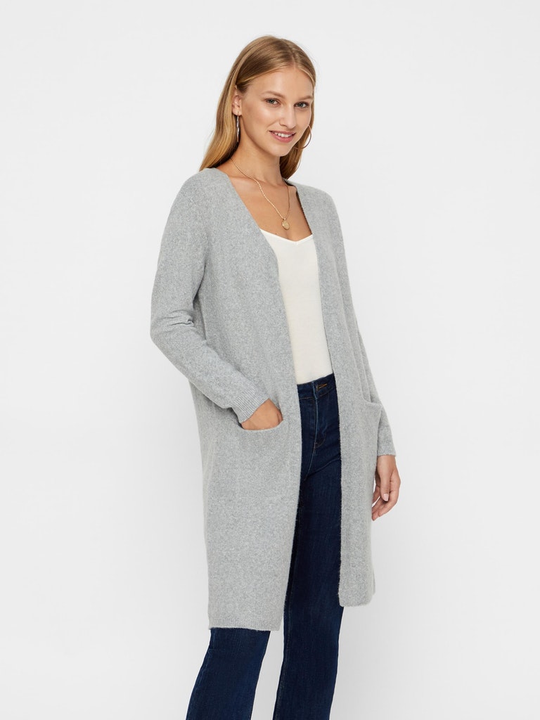 Vero Moda Damen Pullover VMDOFFY LS LONG OPEN CARDIGAN GA NOOS hellbraun  bequem online kaufen bei