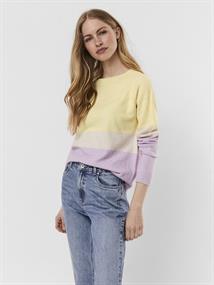 VMDOFFY LS O-NECK BLOCK BLOUSE GA CL lemon meringue