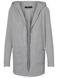 VMDOFFY LS OPEN HOOD CARDIGAN light grey melange