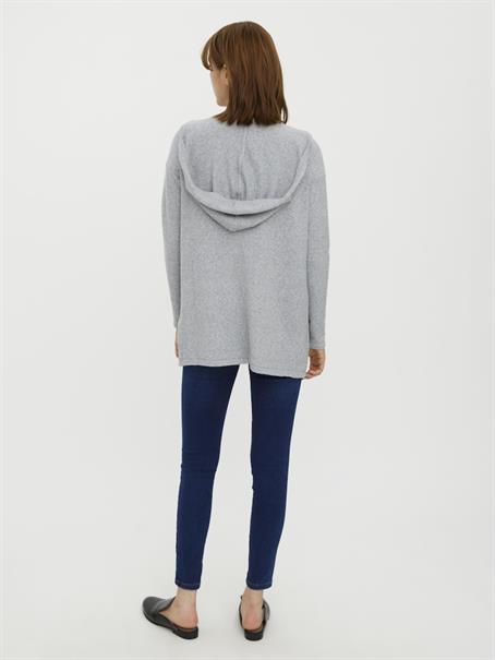 VMDOFFY LS OPEN HOOD CARDIGAN light grey melange