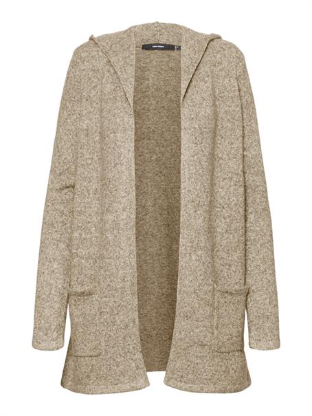 VMDOFFY LS OPEN HOOD CARDIGAN sepia tint