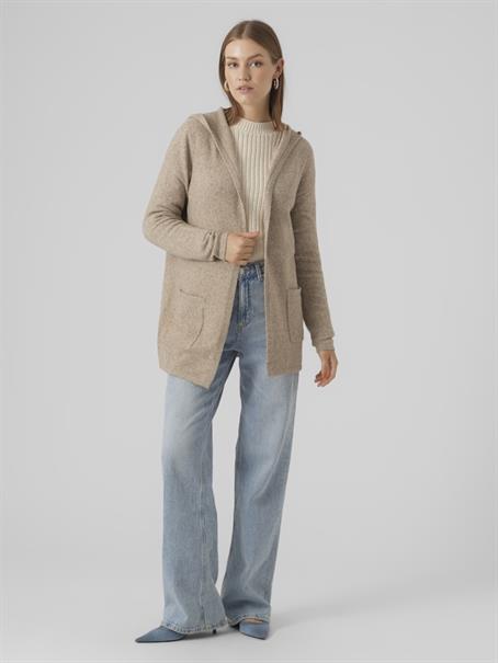 VMDOFFY LS OPEN HOOD CARDIGAN sepia tint