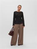 VMDOFFYJAQUARD LS O-NK PEPLUM CARDI NOO chocolate torte-melange