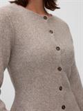 VMDOFFYJAQUARD LS O-NK PEPLUM CARDI NOO moon rock