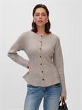VMDOFFYJAQUARD LS O-NK PEPLUM CARDI NOO moon rock