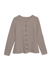 VMDOFFYJAQUARD LS O-NK PEPLUM CARDI NOO moon rock