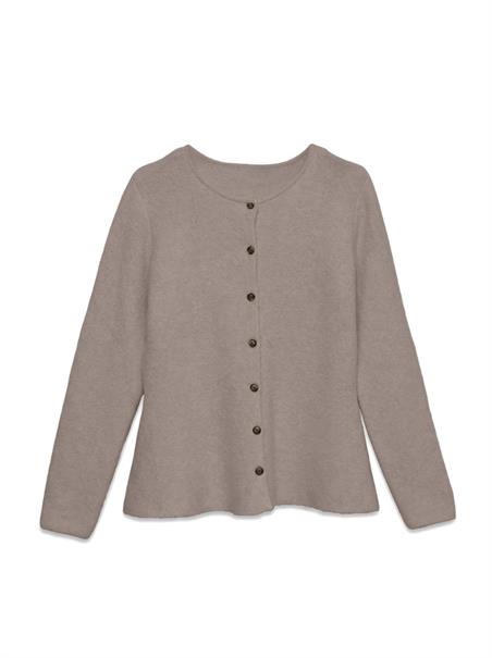 VMDOFFYJAQUARD LS O-NK PEPLUM CARDI NOO moon rock