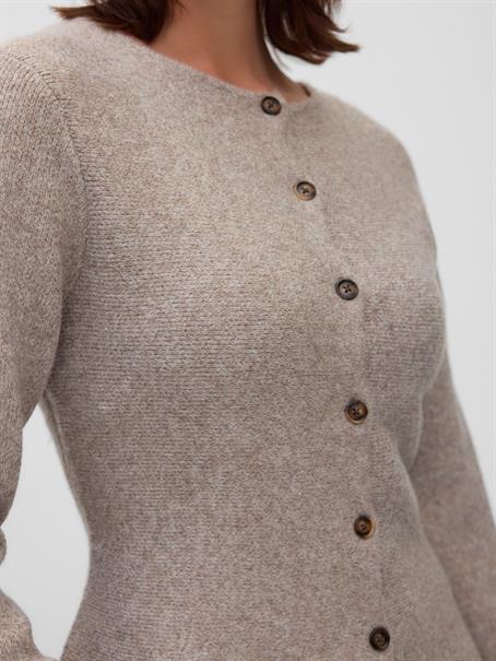 VMDOFFYJAQUARD LS O-NK PEPLUM CARDI NOO moon rock