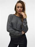 VMDOFFYSHINE LS O-NECK BLOUSE REP NOOS asphalt