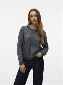 VMDOFFYSHINE LS O-NECK BLOUSE REP NOOS asphalt