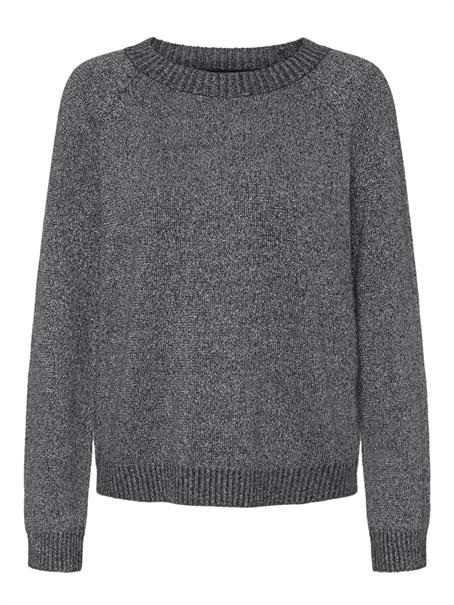 VMDOFFYSHINE LS O-NECK BLOUSE REP NOOS asphalt