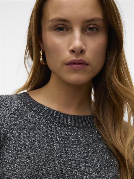 VMDOFFYSHINE LS O-NECK BLOUSE REP NOOS asphalt