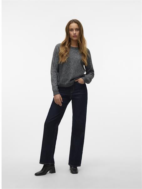 VMDOFFYSHINE LS O-NECK BLOUSE REP NOOS asphalt