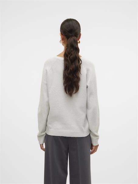 VMDOFFYSHINE LS O-NECK BLOUSE REP NOOS snow white