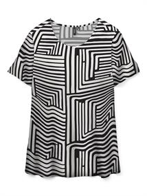 VMEASY JOY S/S TOP WVN GA black