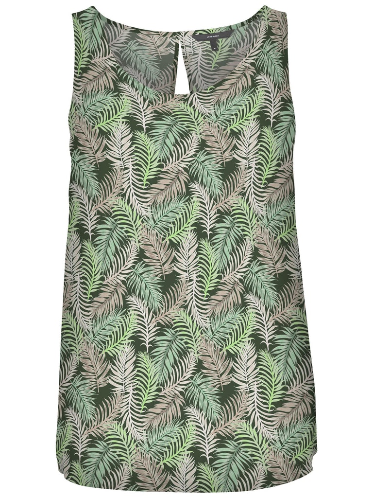 Vero Moda Damen Shirt 10245153 Ivy Green-tropic - regular fit jeans
