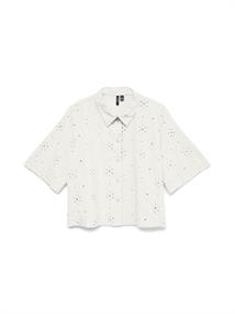 VMELIZA SHORT 2/4 SLEEVE SHIRT WVN NOOS snow white