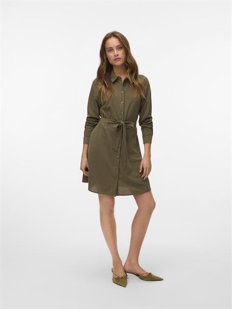 VMELLY L/S SHORT SHIRT DRESS WVN GA grape leaf