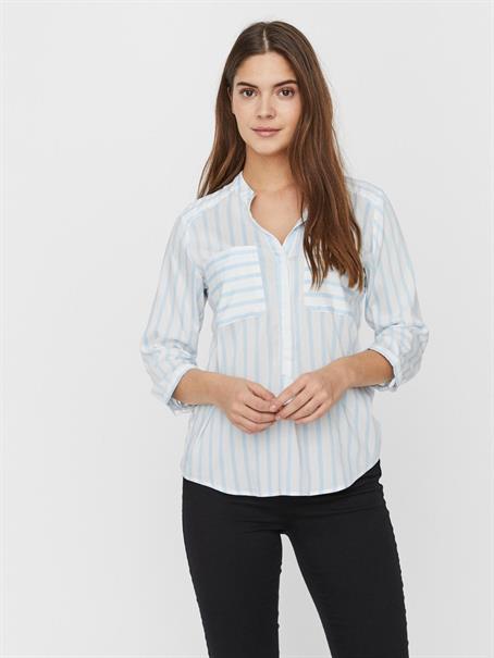 VMERIKA STRIPE 3/4 SHIRT TOP WVNE10 snow white2