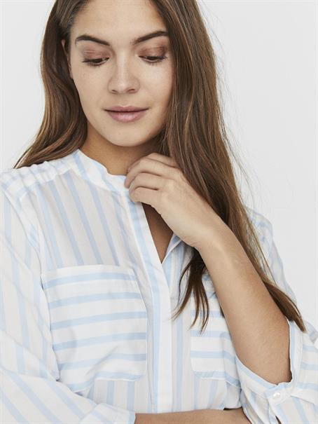 VMERIKA STRIPE 3/4 SHIRT TOP WVNE10 snow white2