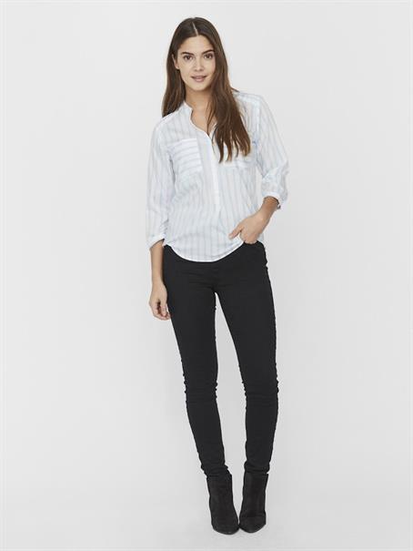 VMERIKA STRIPE 3/4 SHIRT TOP WVNE10 snow white2