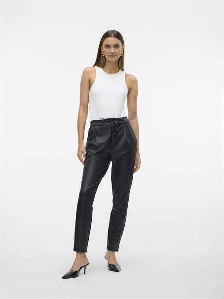 VMEVA MW LOOSE STRING COATED PANT NOOS black