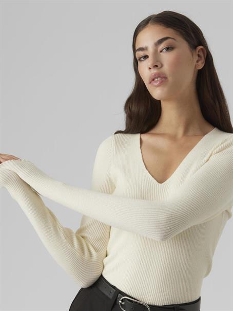 VMEVIE LS V-NECK PULLOVER GA NOOS birch