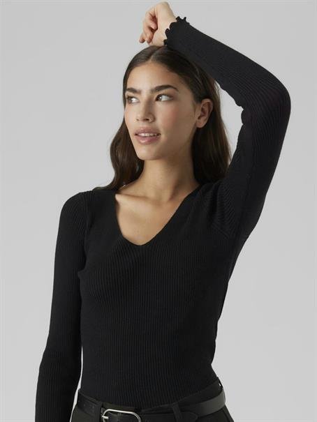 VMEVIE LS V-NECK PULLOVER GA NOOS black