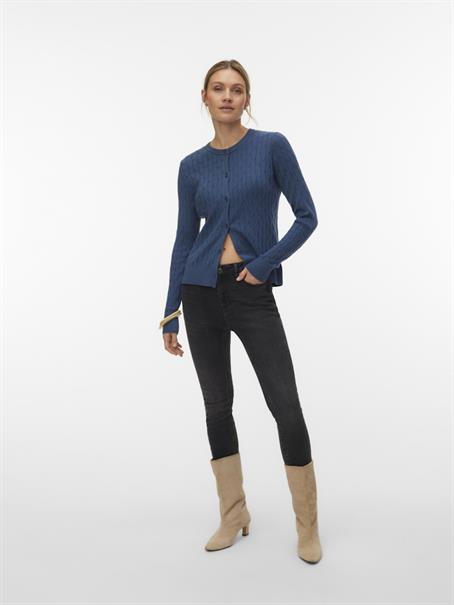 VMFANTASTIC LS O-NECK CABLE CARDIGAN dark denim