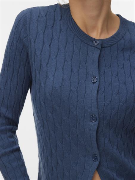 VMFANTASTIC LS O-NECK CABLE CARDIGAN dark denim