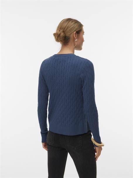 VMFANTASTIC LS O-NECK CABLE CARDIGAN dark denim
